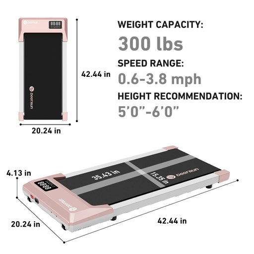 DeerRun Q1 Urban Mini Under-Desk Treadmill with Remote Control - Sweatfully