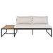 Patio Furniture Set with Loveseats, 4 Pieces Outdoor Sofa Set with Waterproof Cushions, Durable Iron-Wood Design for Garden, Backyard, Poolside - Sweatfully