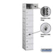 Salsbury 12" Wide Eight Tier Plastic Locker - 1 Wide - 6 Feet High - 18 Inches Deep - Gray - Assembled - Sweatfully