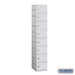 Salsbury 12" Wide Eight Tier Plastic Locker - 1 Wide - 6 Feet High - 18 Inches Deep - Gray - Assembled - Sweatfully