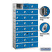 Salsbury 12" Wide Eight Tier Plastic Locker - 3 Wide - 6 Feet High - 18 Inches Deep - Blue - Assembled - Sweatfully