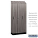 Salsbury 12" Wide Premier Wood Locker-Single Tier-3 Wide-6 Feet High-15" Deep-Skyline Walnut-Black Hasps - Sweatfully