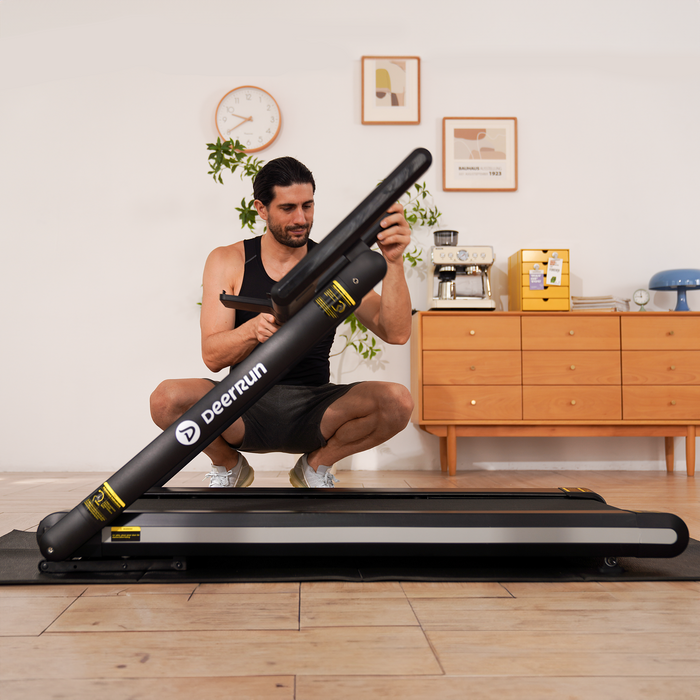 DeerRun X20 Treadmill with 15% Auto Incline Full Running Deck Treadmill | 400Lbs, 11.3Mph - Sweatfully