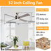 52" Bucholz Industrial Ceiling Fan with Dimmable LED Light - Sweatfully