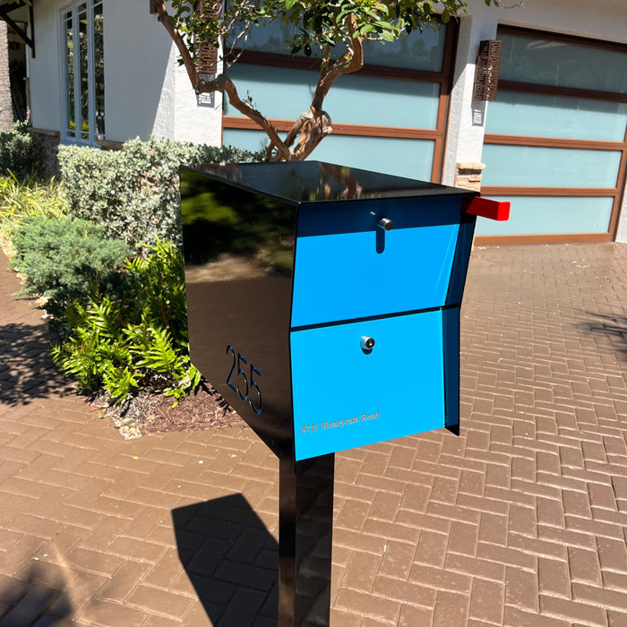 NEW! The Retrobox Locking Package Dropbox in JET BLACK - Modern Mailbox - Sweatfully