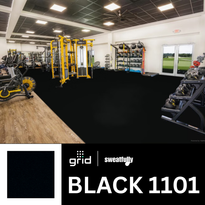 Grid Regrind Rubber Bull Tiles CORE Series Rubber Flooring with Flecks (1 sq. ft.)