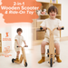 Juneberry 2-in-1 Wooden Scooter & Ride-On Toy for Toddlers - Sweatfully