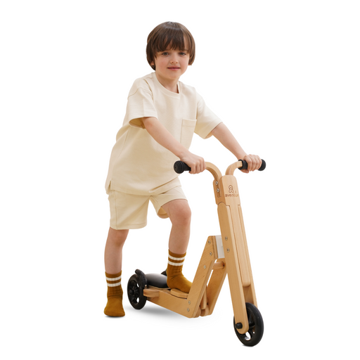 Juneberry 2-in-1 Wooden Scooter & Ride-On Toy for Toddlers - Sweatfully