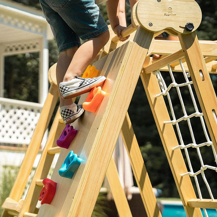 Chestnut 8-in-1 Jungle Gym for Toddlers | Indoor & Outdoor Wooden Playset - Sweatfully