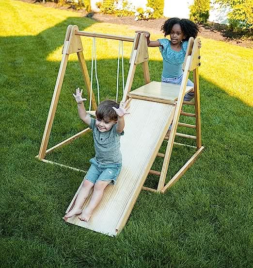 Juniper Folding Indoor & Outdoor Playset | Wooden Climber for Toddlers - Sweatfully