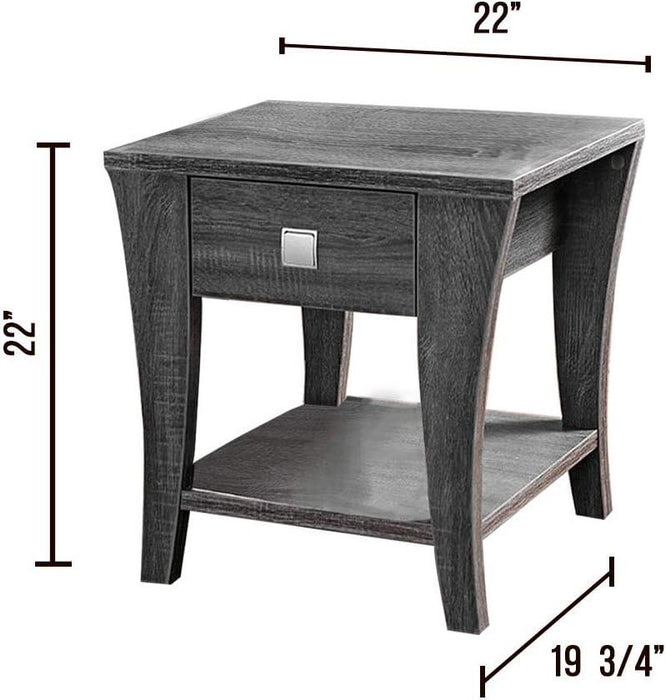 Furniture of America Amity End Table, Gray - Sweatfully