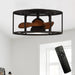 20" Kanpur Industrial Flush Mount Reversible Ceiling Fan with LED Lighting and Remote Control - Sweatfully