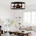 20" Kanpur Industrial Flush Mount Reversible Ceiling Fan with LED Lighting and Remote Control - Sweatfully