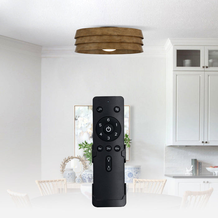 22" Farmhouse Flush Mount Reversible Ceiling Fan with LED Lighting and Remote Control - Sweatfully