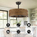 24" Farmhouse DC Motor Downrod Mount Reversible Fandelier Ceiling Fan with Lighting and Remote Control - Sweatfully