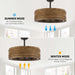 24" Farmhouse DC Motor Downrod Mount Reversible Fandelier Ceiling Fan with Lighting and Remote Control - Sweatfully