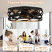 21" Ahmedabad Industrial DC Motor Flush Mount Reversible Ceiling Fan with LED Lighting and Remote Control - Sweatfully