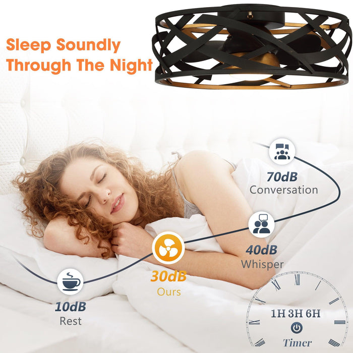 21" Ahmedabad Industrial DC Motor Flush Mount Reversible Ceiling Fan with LED Lighting and Remote Control - Sweatfully