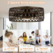 21" Kanpur Farmhouse Flush Mount Reversible Ceiling Fan with LED Lighting and Remote Control - Sweatfully