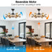 34" Bucholz Farmhouse DC Motor Downrod Mount Reversible Ceiling Fan with Lighting and Remote Control - Sweatfully
