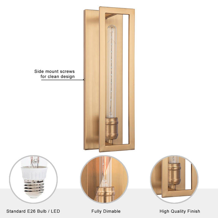Adelman Gold 1-Light Decorative Dimmable Wall Sconce - Sweatfully