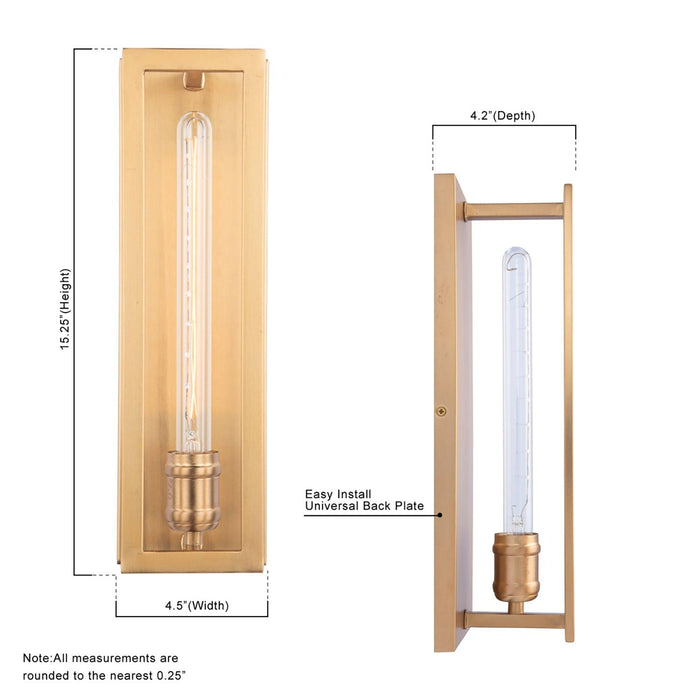 Adelman Gold 1-Light Decorative Dimmable Wall Sconce - Sweatfully