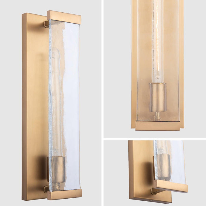 Adelman Gold Metal & Glass 1-Light Dimmable Wall Sconce - Sweatfully