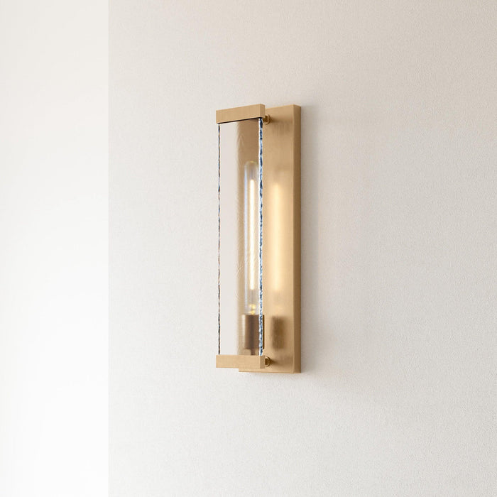 Adelman Gold Metal & Glass 1-Light Dimmable Wall Sconce - Sweatfully