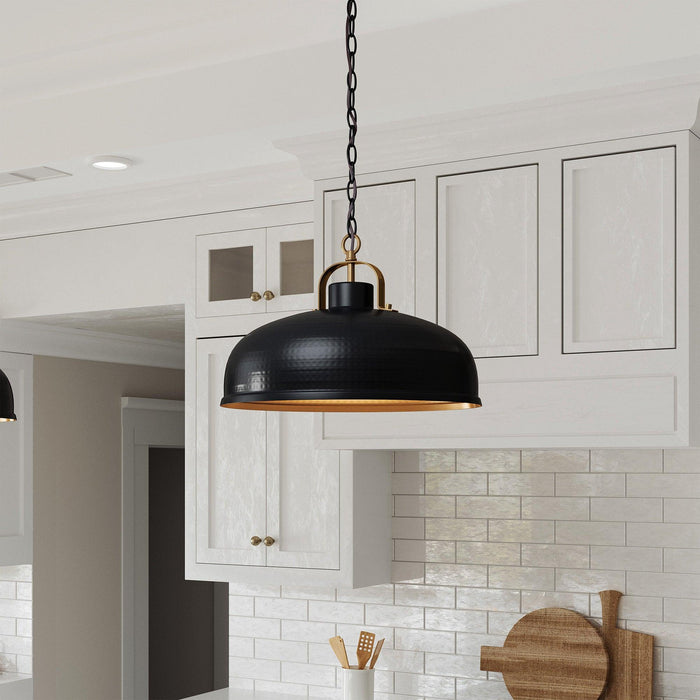 Ambert 1-Light Black Rustic Metal Dimmable Island Pendant Light - Sweatfully