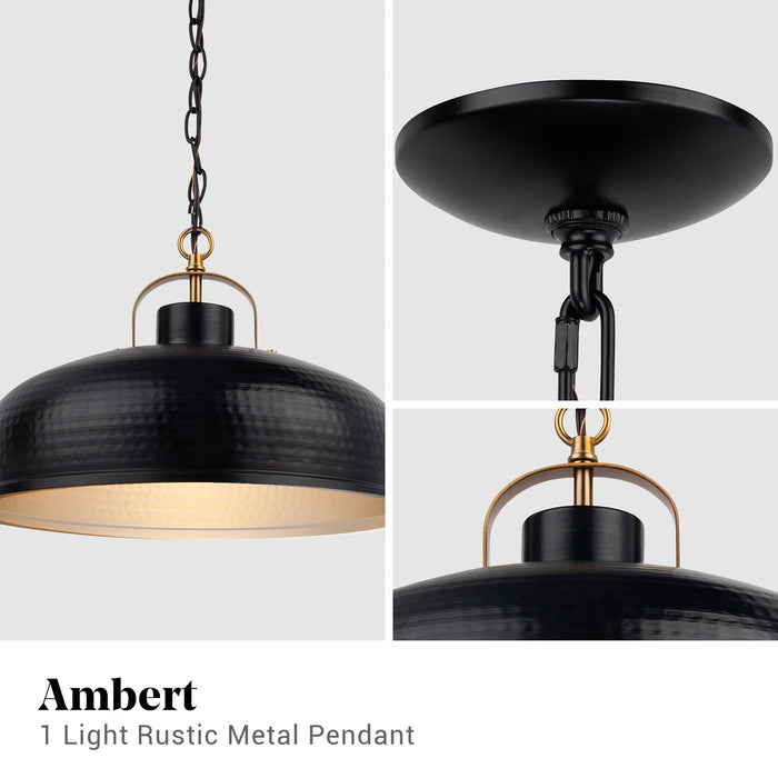 Ambert 1-Light Black Rustic Metal Dimmable Island Pendant Light - Sweatfully