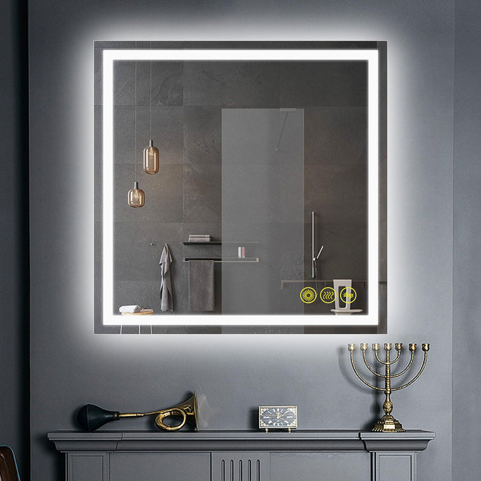 GlareGuard Anti-Fog Bathroom Led Mirror Backlit Illuminated Mirror Touch Switch Dimmable - Sweatfully