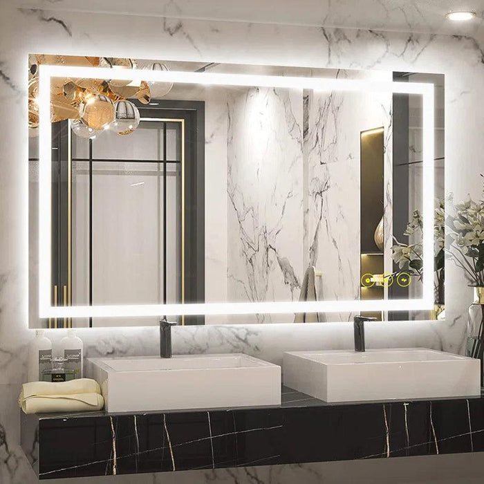 GlareGuard Anti-Fog Bathroom Led Mirror Backlit Illuminated Mirror Touch Switch Dimmable - Sweatfully