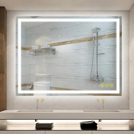 GlareGuard Anti-Fog Bathroom Led Mirror Backlit Illuminated Mirror Touch Switch Dimmable - Sweatfully