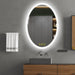 LuminaMirror Oval Frameless LED Anti-Fog Dimmable Bathroom Vanity Mirror - Sweatfully
