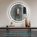 SmartShine Contemporary LED Dimmable Round Anti-Fog Backlit Bathroom Vanity Mirror - Sweatfully