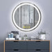 SmartShine Contemporary LED Dimmable Round Anti-Fog Backlit Bathroom Vanity Mirror - Sweatfully