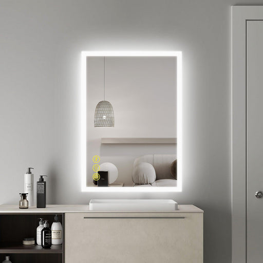 SmartGlow Dimmable LED Frameless Anti-Fog Bathroom Vanity Mirror - Sweatfully