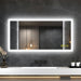 SmartGlow Dimmable LED Frameless Anti-Fog Bathroom Vanity Mirror - Sweatfully
