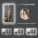 GlareGuard Rectangular Anti-Fog Dimmable Backlit LED Bathroom Vanity Mirror - Sweatfully