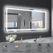 GlareGuard Rectangular Anti-Fog Dimmable Backlit LED Bathroom Vanity Mirror - Sweatfully