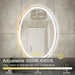 SmartReflex Oval LED Mirror Backlit 3000K-6400K Frameless Anti-Fog Dimmable Bathroom/Vanity Mirror - Sweatfully