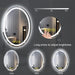 SmartReflex Oval LED Mirror Backlit 3000K-6400K Frameless Anti-Fog Dimmable Bathroom/Vanity Mirror - Sweatfully