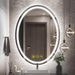 SmartReflex Oval LED Mirror Backlit 3000K-6400K Frameless Anti-Fog Dimmable Bathroom/Vanity Mirror - Sweatfully