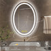 SmartReflex Oval LED Mirror Backlit 3000K-6400K Frameless Anti-Fog Dimmable Bathroom/Vanity Mirror - Sweatfully