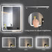 GlareGuard Rectangular Anti-Fog Dimmable Backlit LED Bathroom Vanity Mirror - Sweatfully