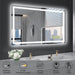 GlareGuard Rectangular Anti-Fog Dimmable Backlit LED Bathroom Vanity Mirror - Sweatfully