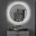 Sparkle Vision round 24 in LED Wall-Mounted Frameless Bathroom Vanity Mirror with Anti-Fog,Smart Dimmable and 3 LED Color - Sweatfully