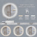Sparkle Vision round 24 in LED Wall-Mounted Frameless Bathroom Vanity Mirror with Anti-Fog,Smart Dimmable and 3 LED Color - Sweatfully