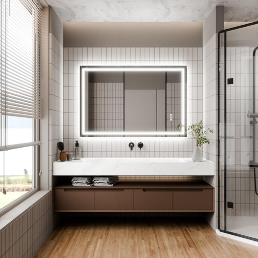 GlareGuard Anti-Fog Bathroom Dimmable Led Mirror Backlit Illuminated Mirror Touch Switch - Sweatfully