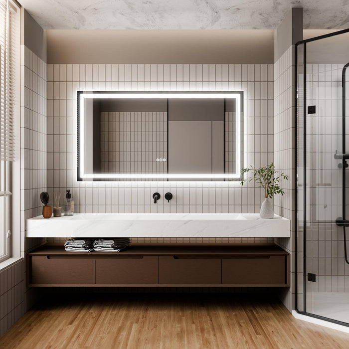 GlareGuard Anti-Fog Bathroom Dimmable Led Mirror Backlit Illuminated Mirror Touch Switch - Sweatfully